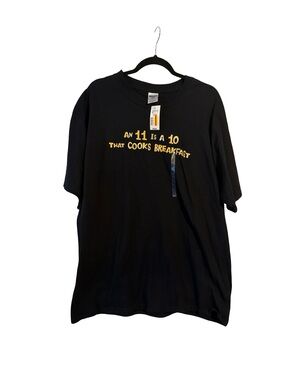 Jerzees Black Short-Sleeve Graphic Tee with Yellow Print